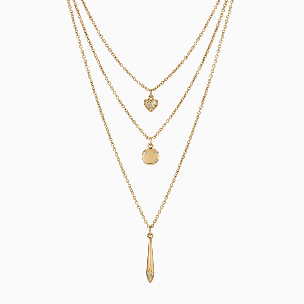 Layered Gold Charm Necklace