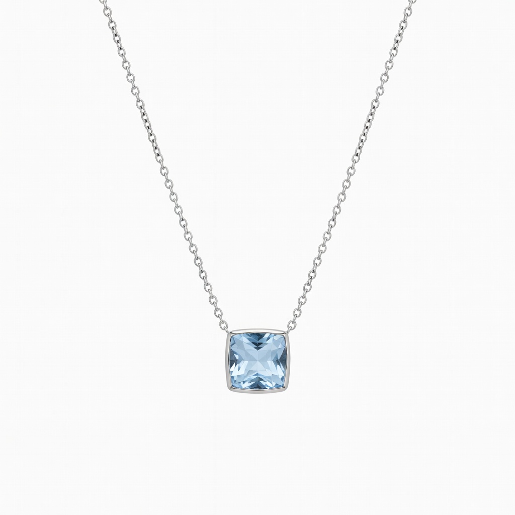 Silver Blue Pendant Necklace