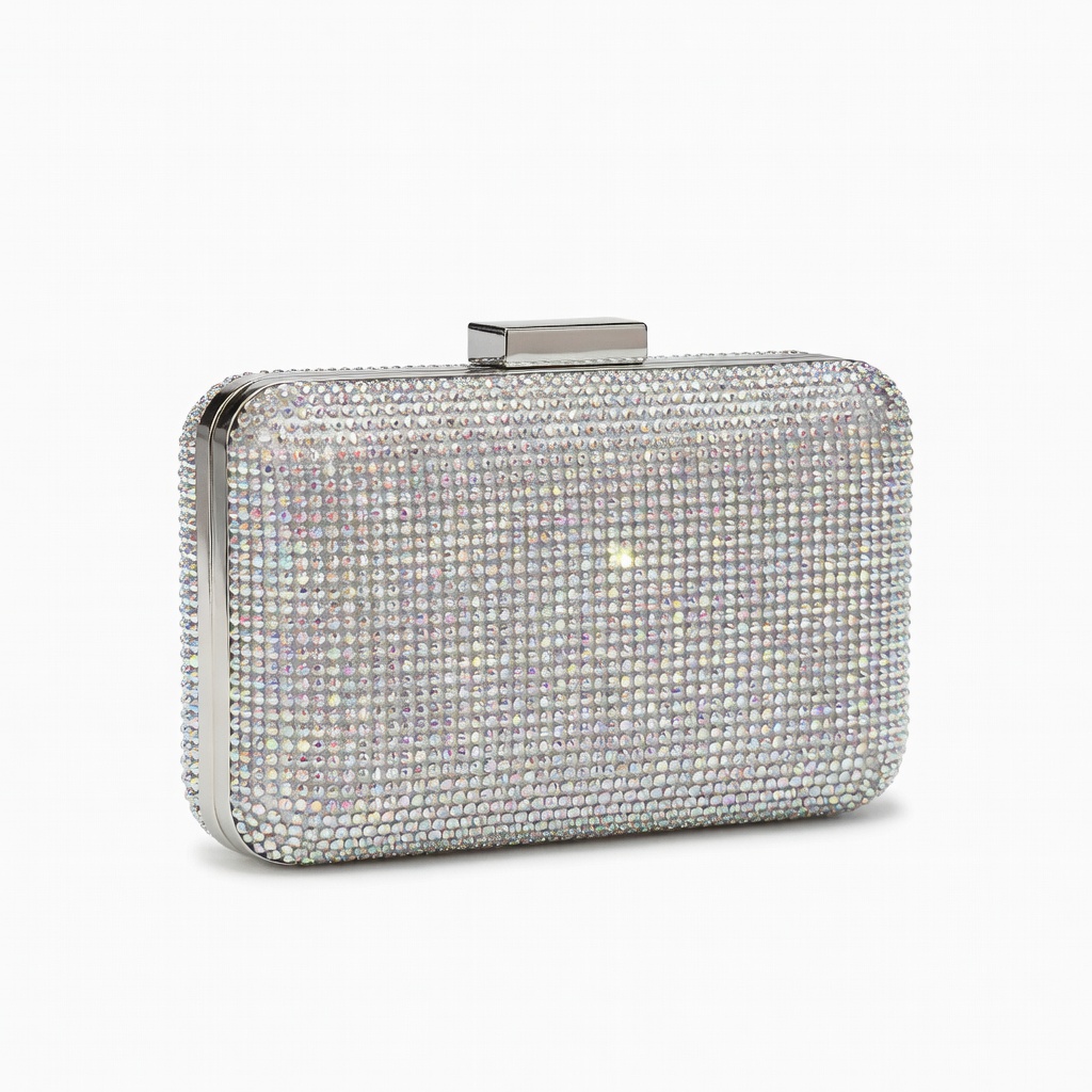 Silver Crystal Clutch