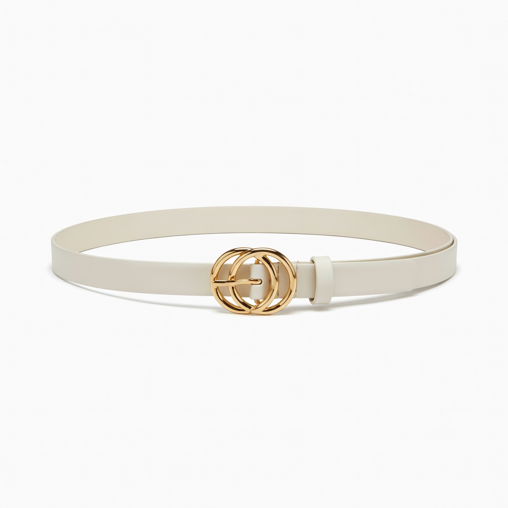 White Gold Buckle Belt
