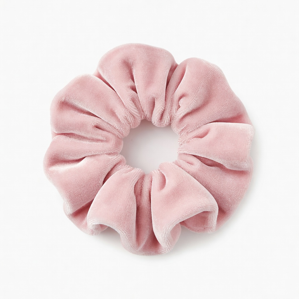 Scrunchie de veludo rosa