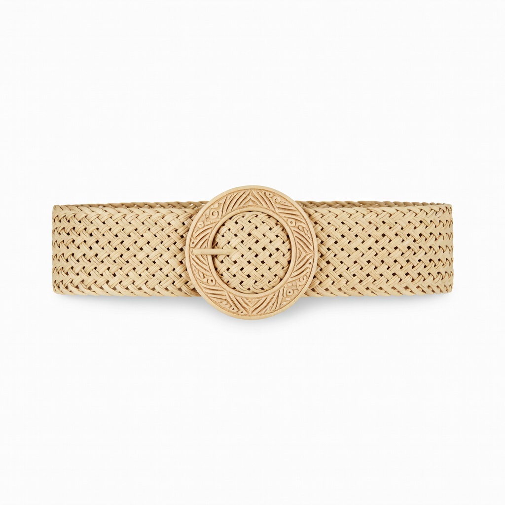 Woven Circular Buckle Belt
