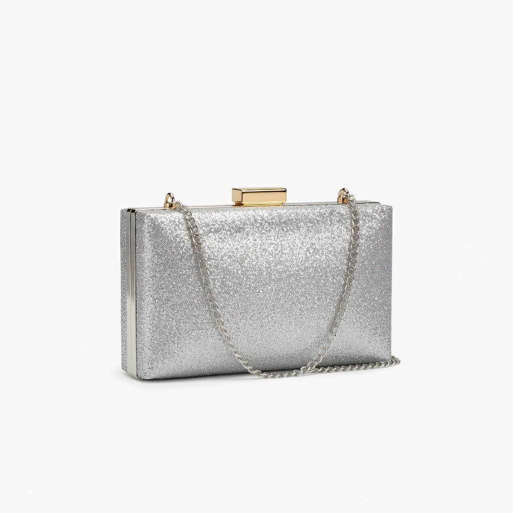 Silver Glitter Clutch