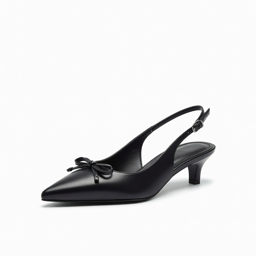 Black Bow Slingback Heels