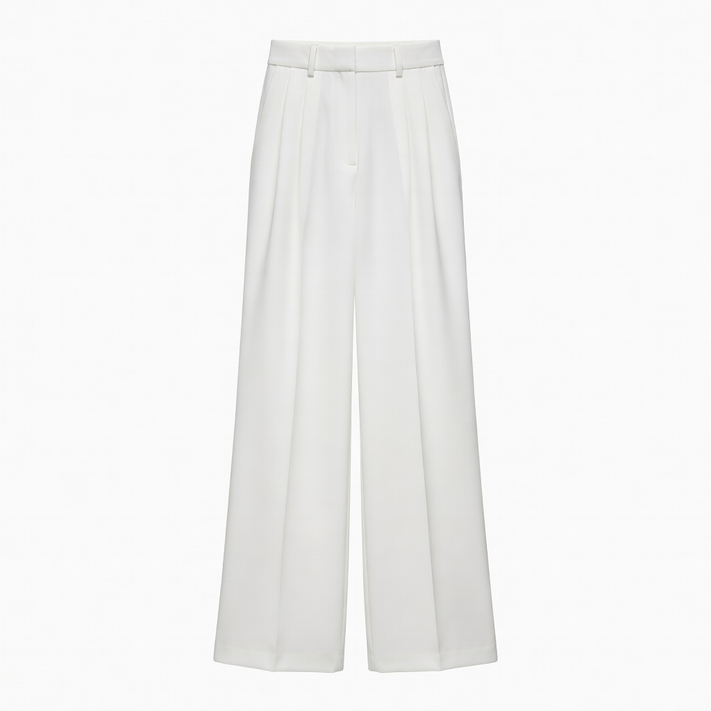 Crisp White Wide-Leg Trousers