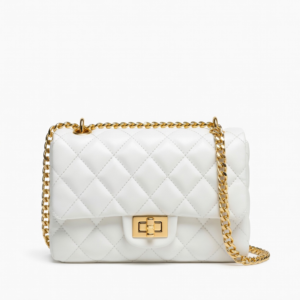 White Quilted Handbag