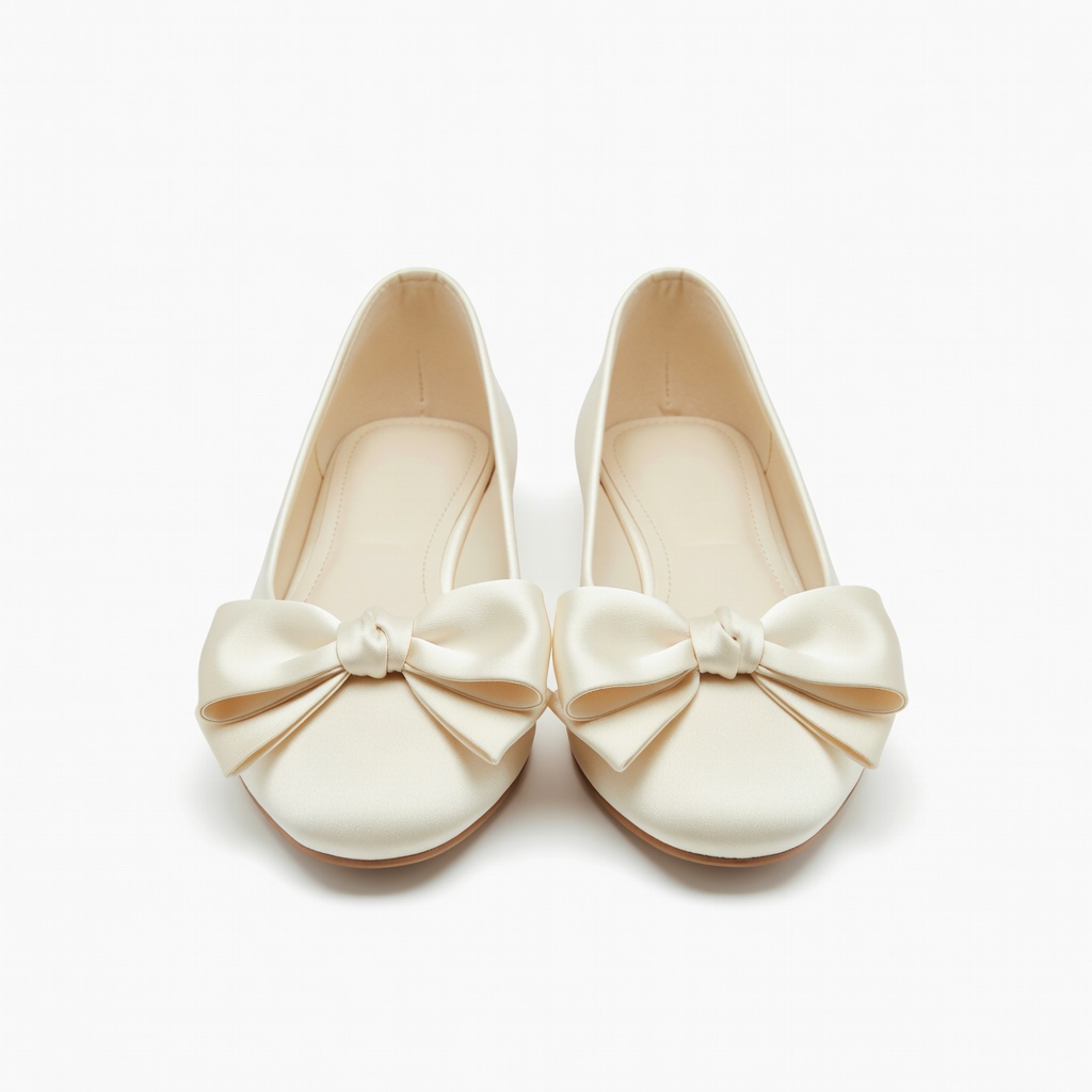 Cream Bow Ballet Flats
