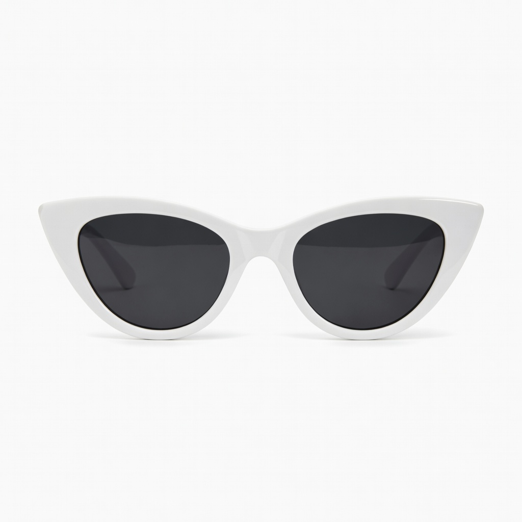 White Cat-Eye Sunglasses