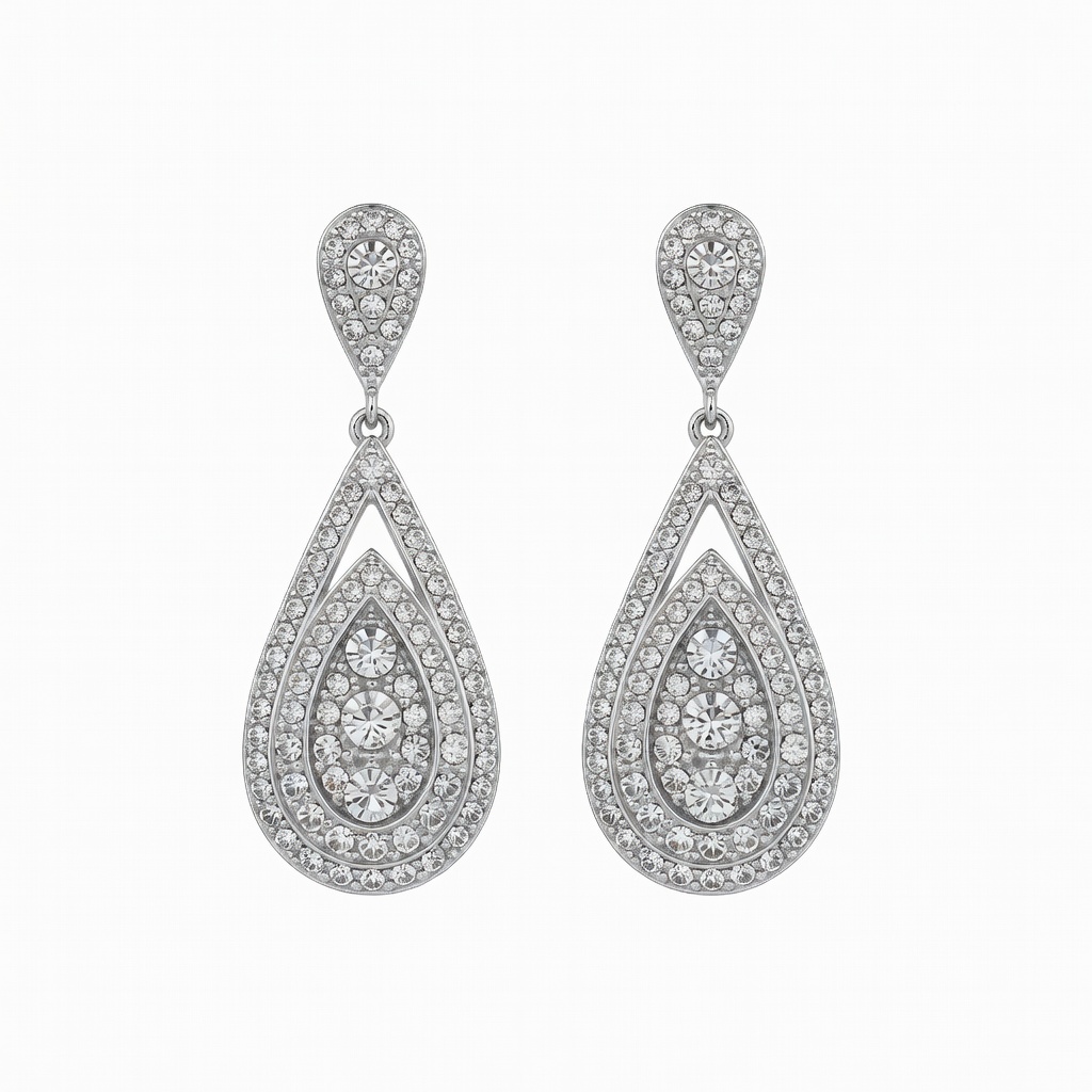 Pendientes de lágrima de cristal