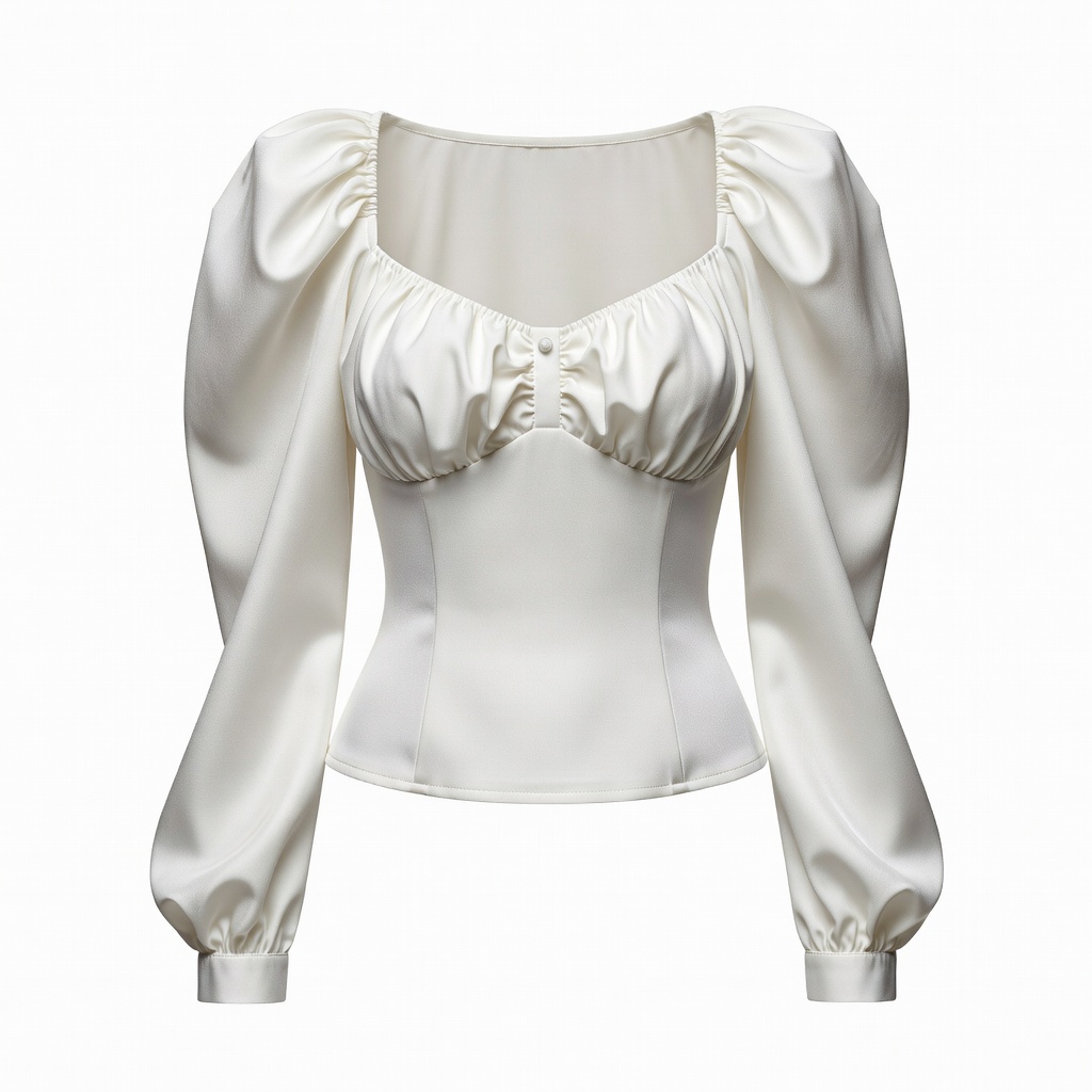 Ruched White Blouse