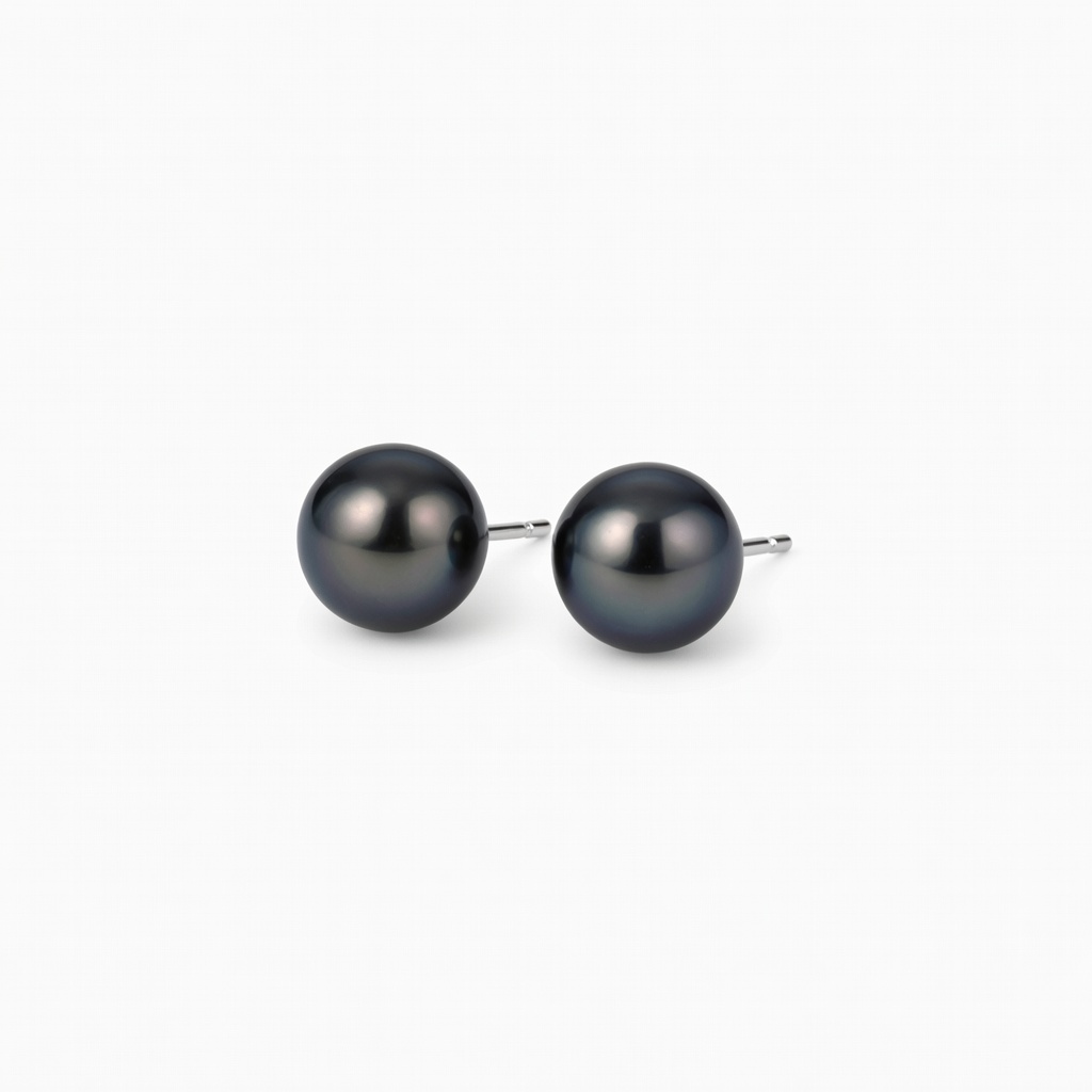 Black Pearl Stud Earrings
