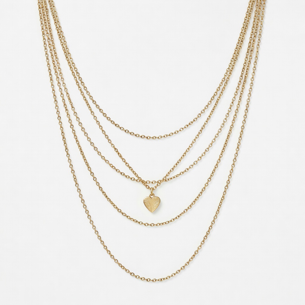 Layered Gold Heart Necklaces