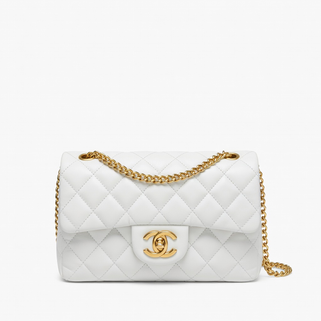 White Quilted Chain Bag
