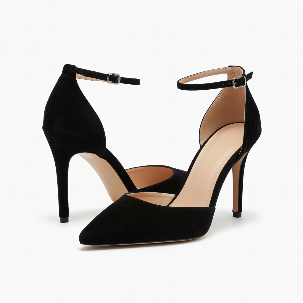 Black Suede Stiletto Heels