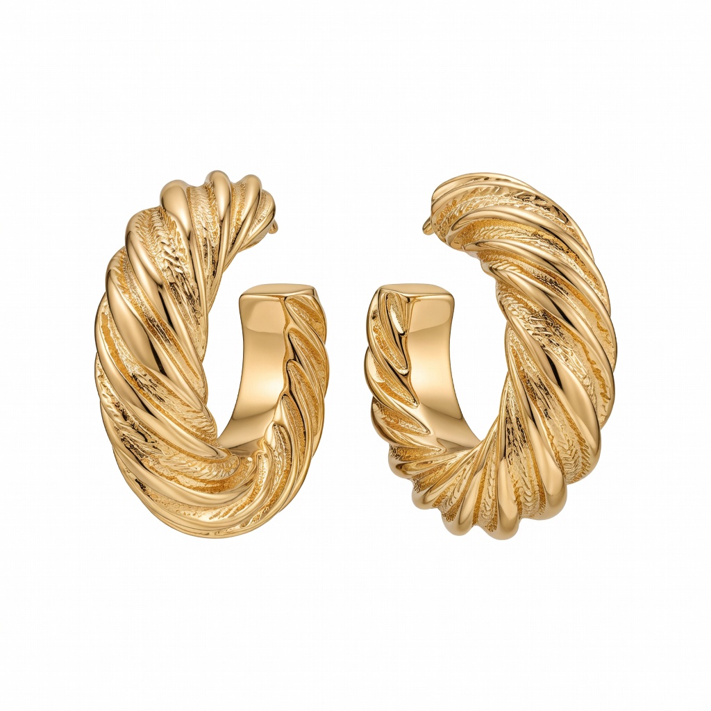 Gedrehte goldene Creolen