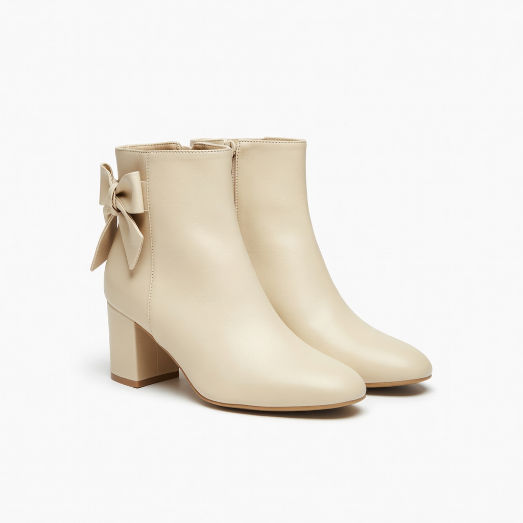 Botas de tornozelo creme