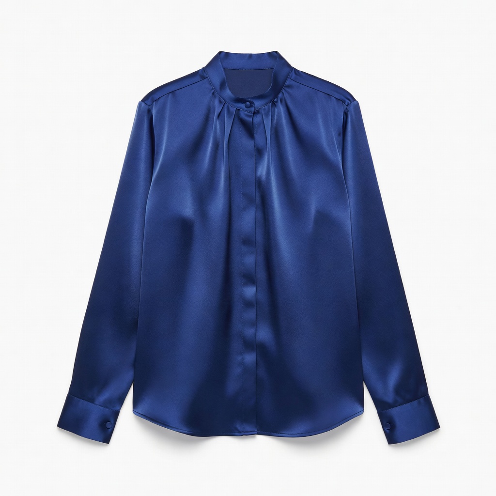 Bluse aus Satin in Königsblau