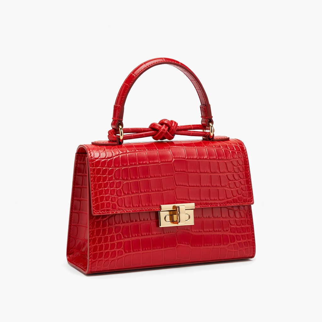 Rote Krokodil-Handtasche