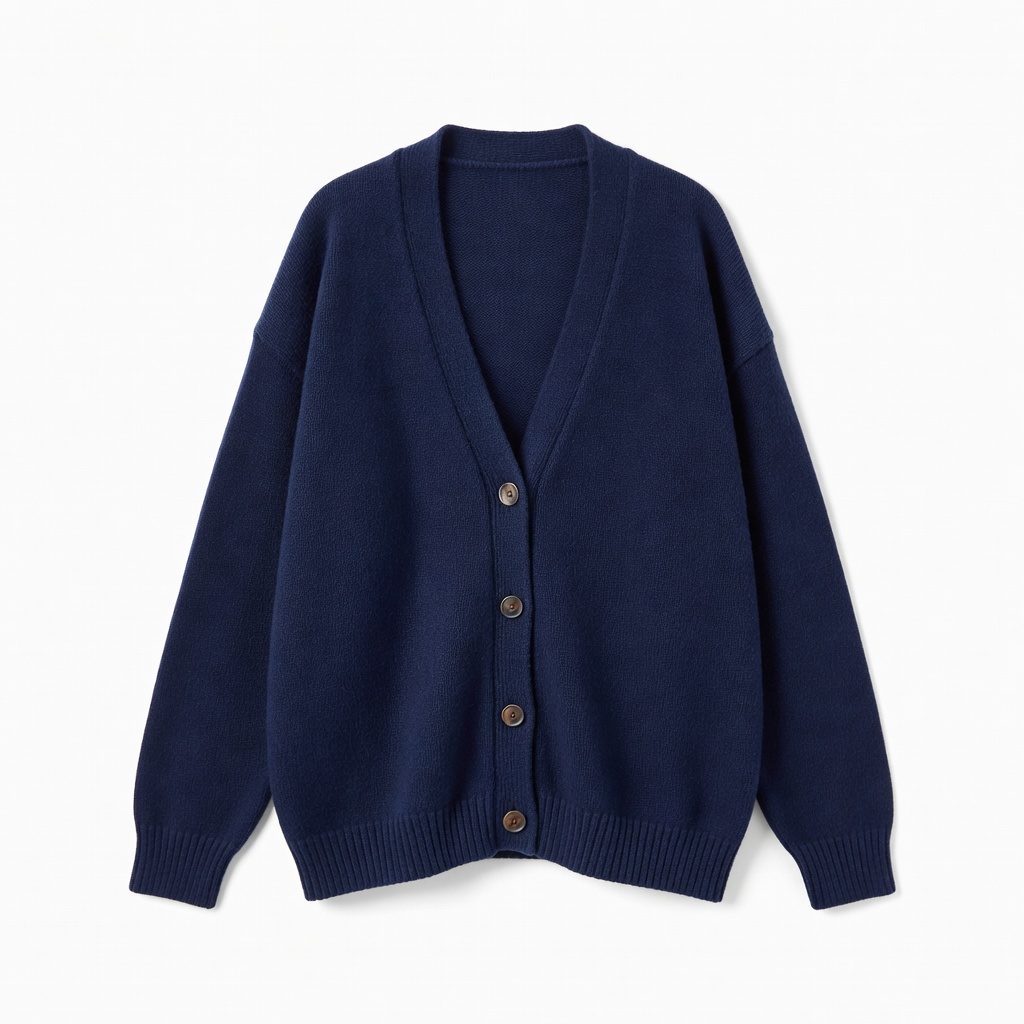 Navy Blue Knit Cardigan