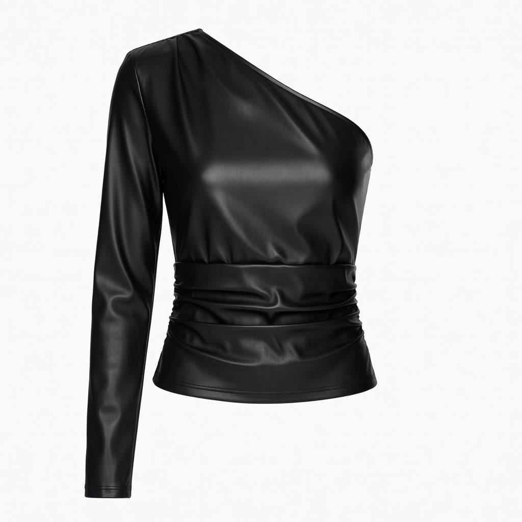 Top in pelle a una spalla