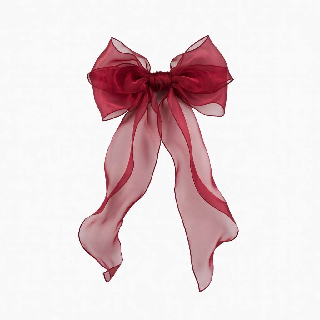 Sheer Red Organza Bow