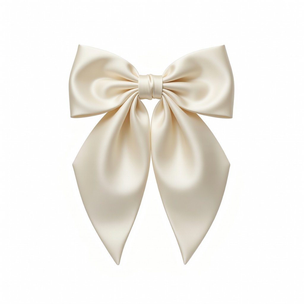 Cream Satin Hair Bow