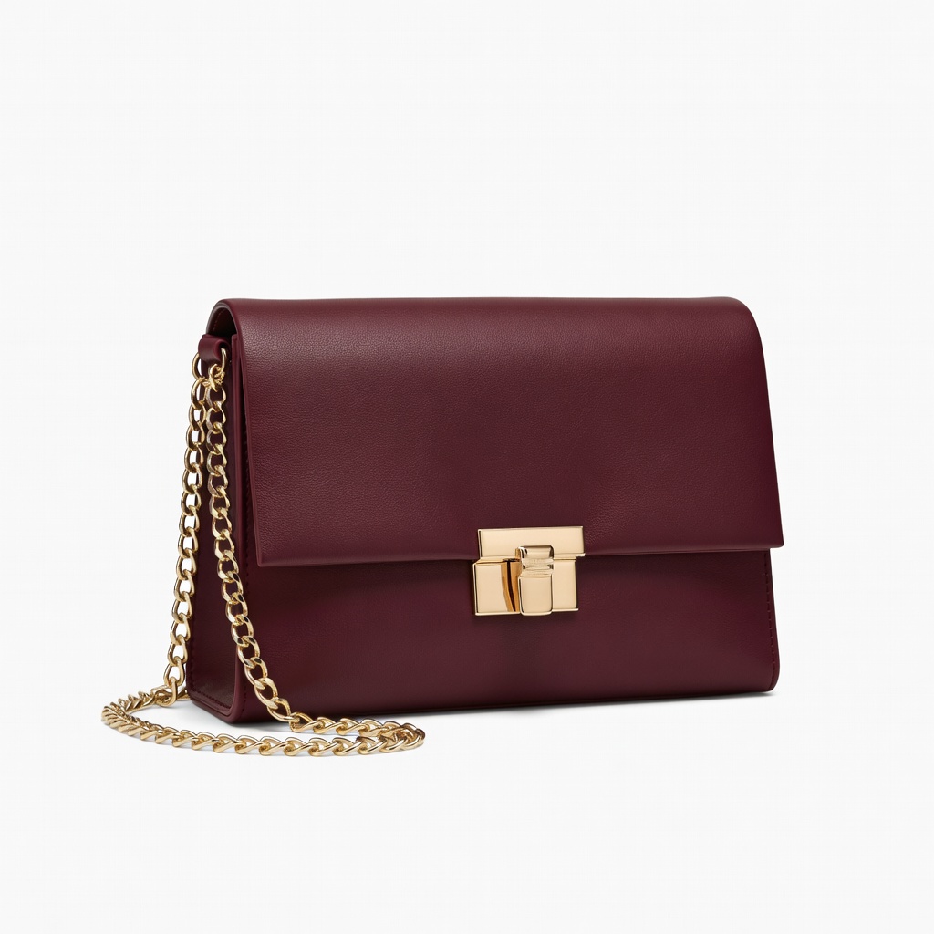 Burgundy Chain Strap Handbag
