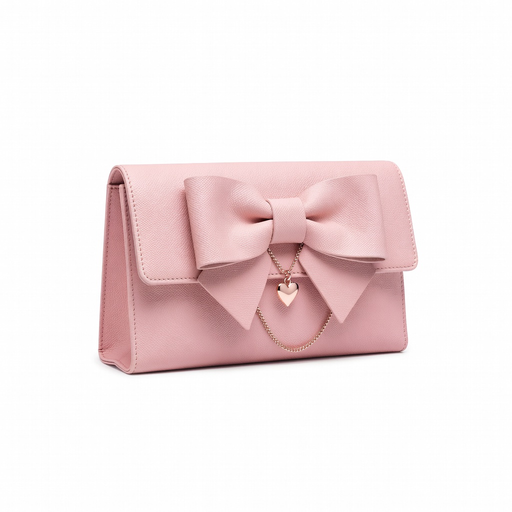 Pink Bow Clutch Bag