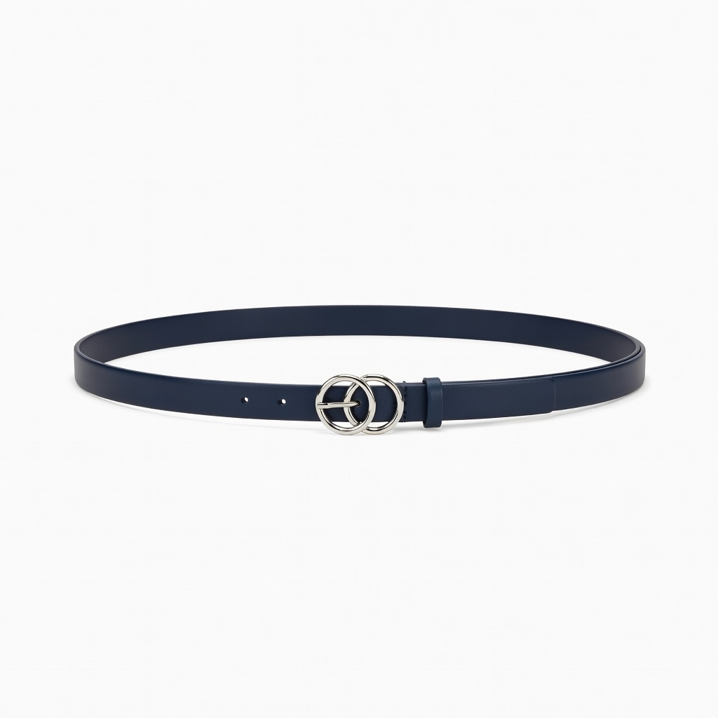 Navy Blue Double Buckle Belt