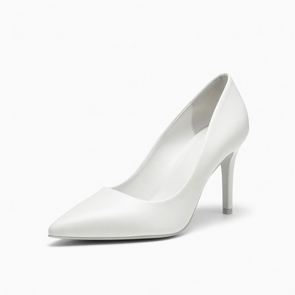 White Pointed Toe Heels