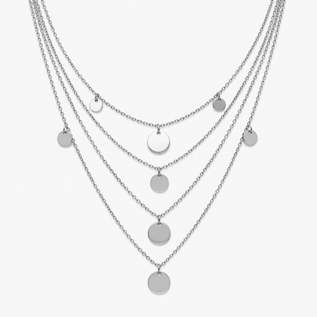 Layered Silver Chain Necklaces