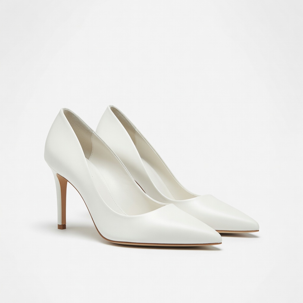White Pointed Toe Heels