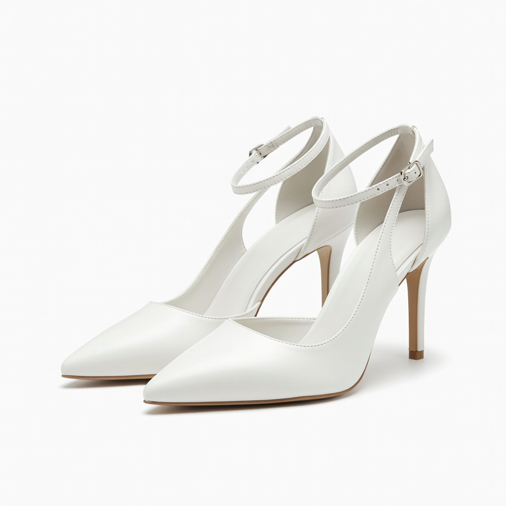 White Pointed Toe Stiletto Heels