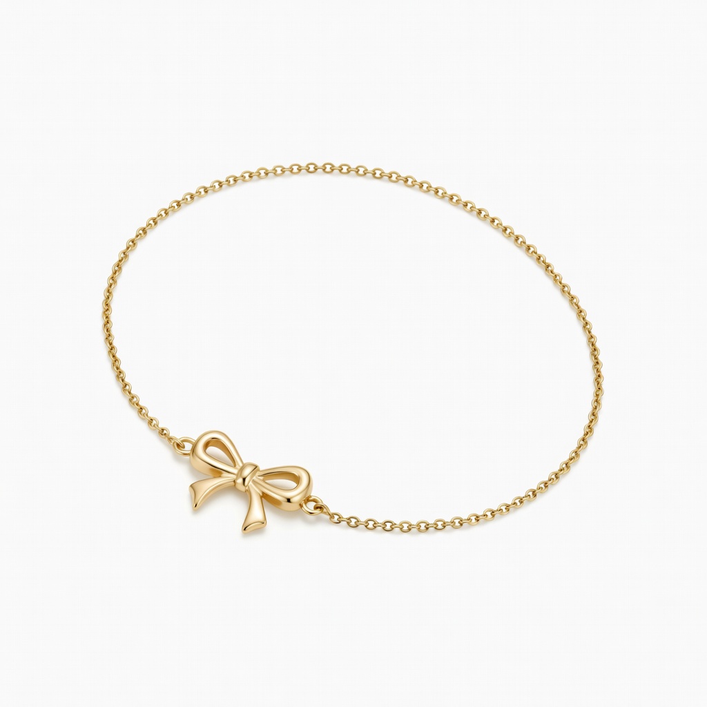 Gold Bow Charm Bracelet