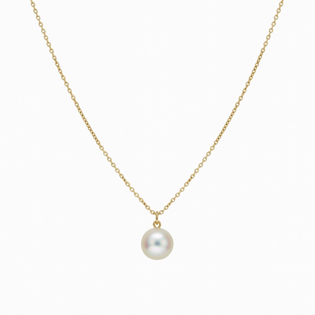 Gold Pearl Pendant Necklace