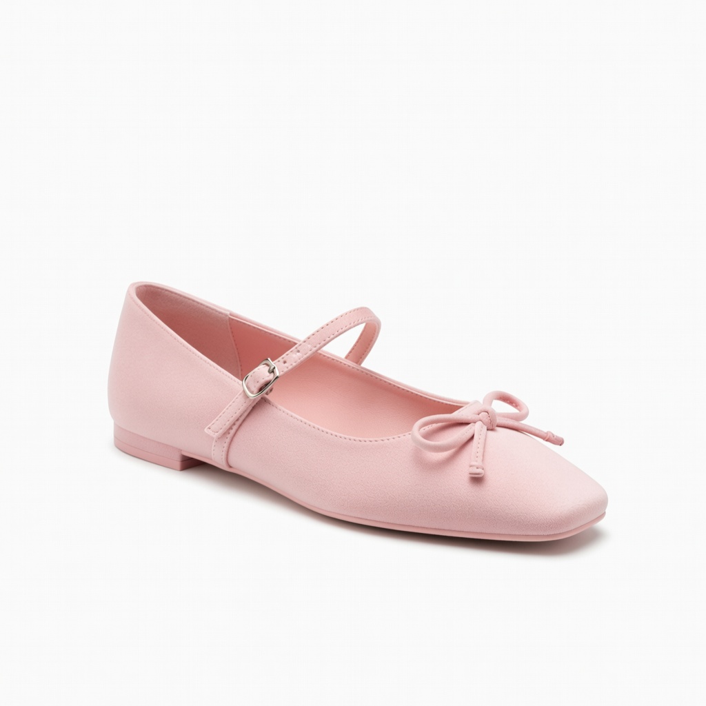 Bailarinas Mary Jane rosa com laço