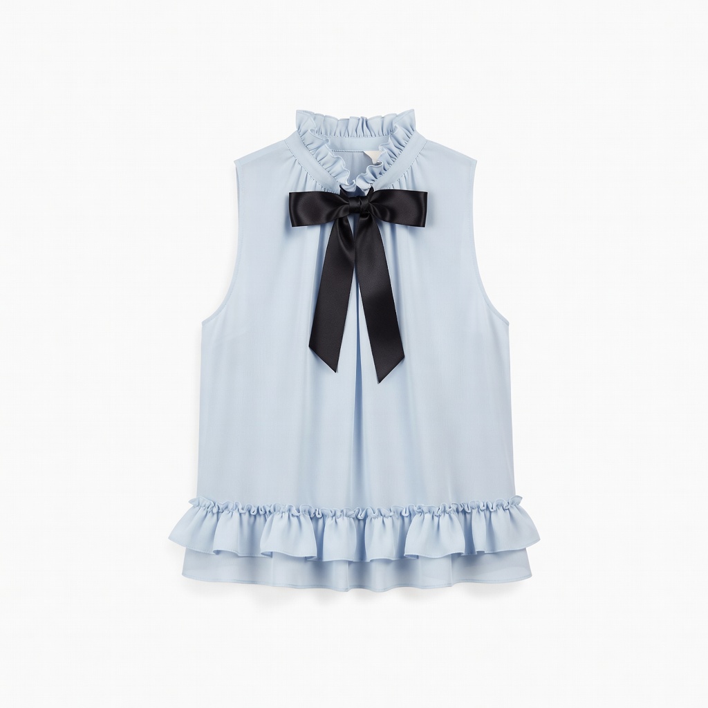 Blusa Azzurra con Volant