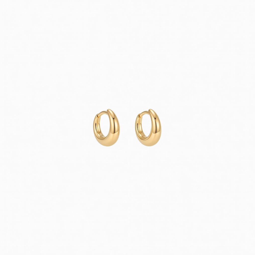 Gold Crescent Hoop Earrings