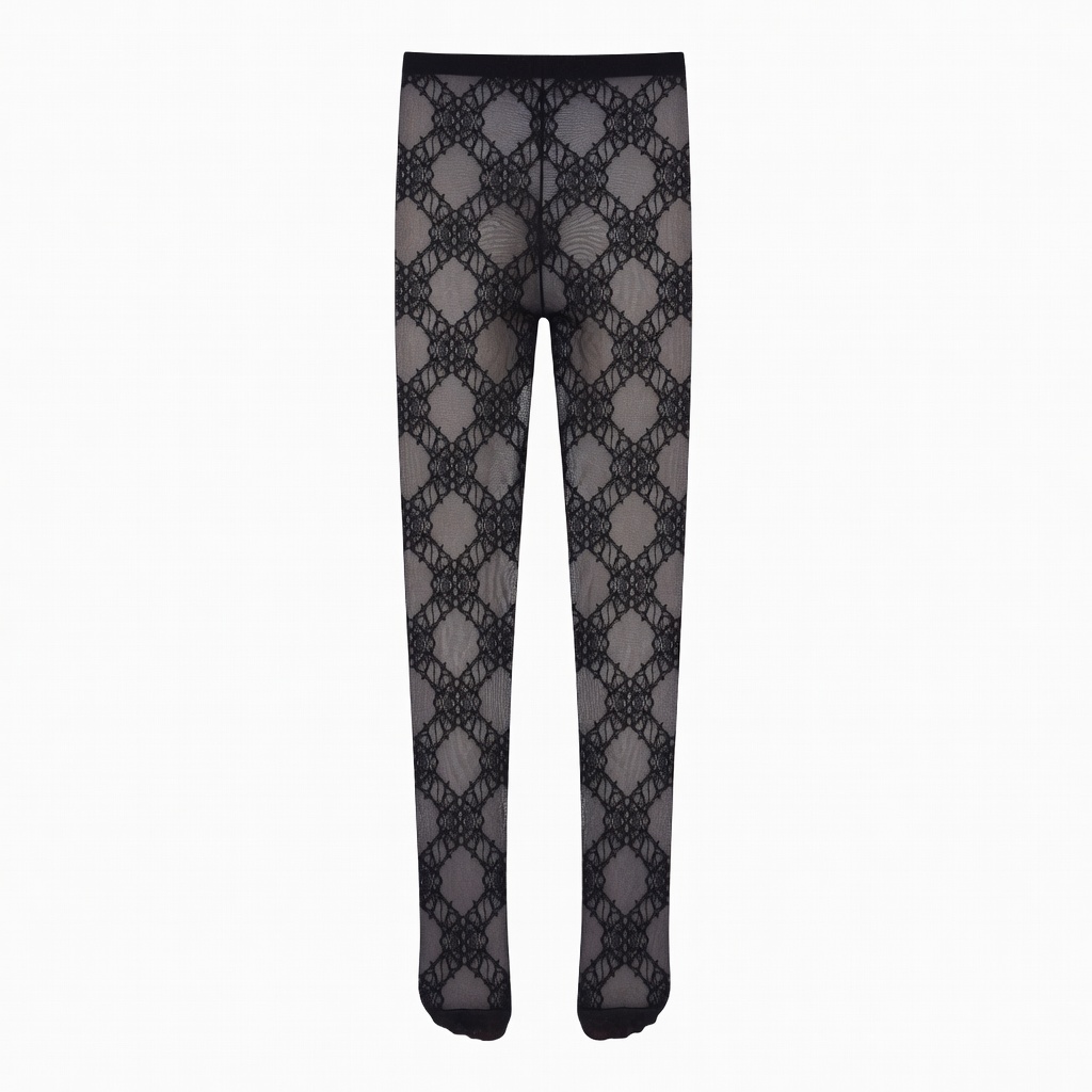 Black Lace Patterned Tights