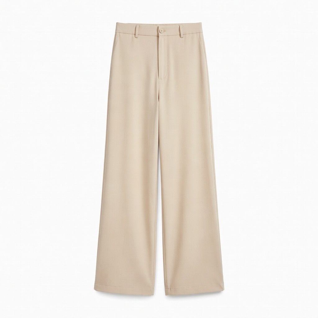 Weite Hose beige
