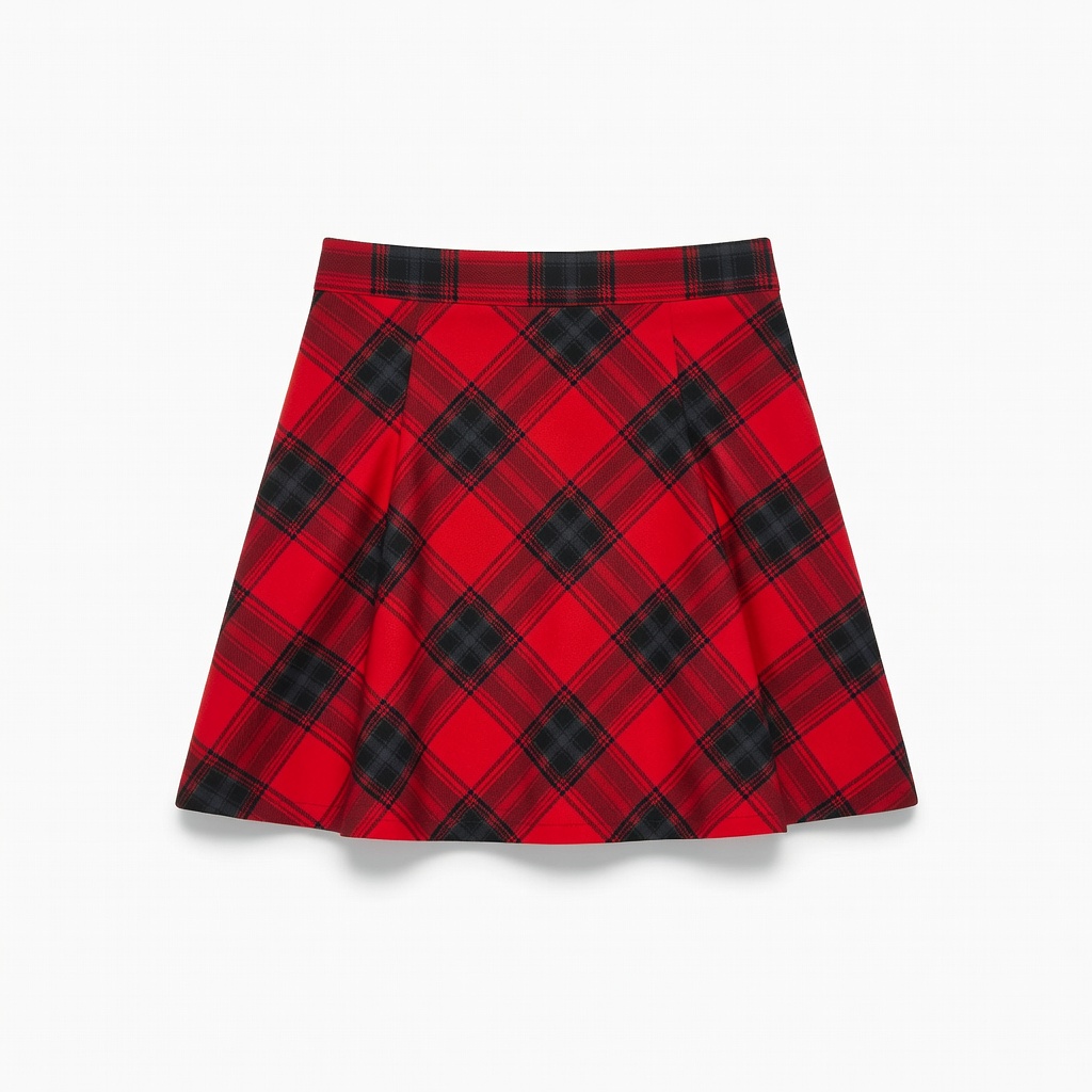 Red Plaid Mini Skirt