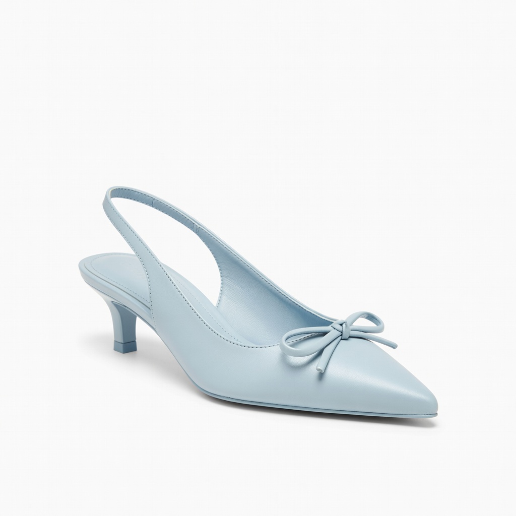 Décolleté con cinturino al tallone azzurro