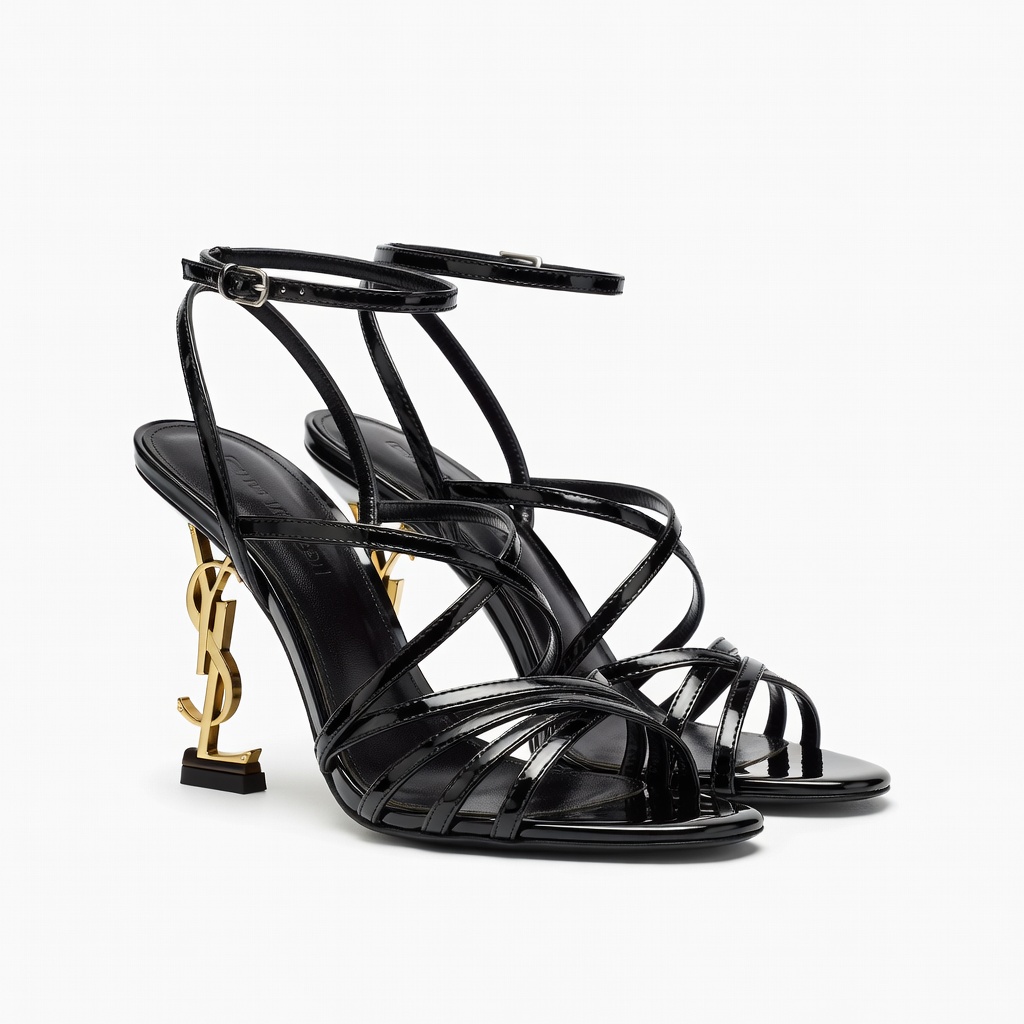 Black Strappy Heeled Sandals