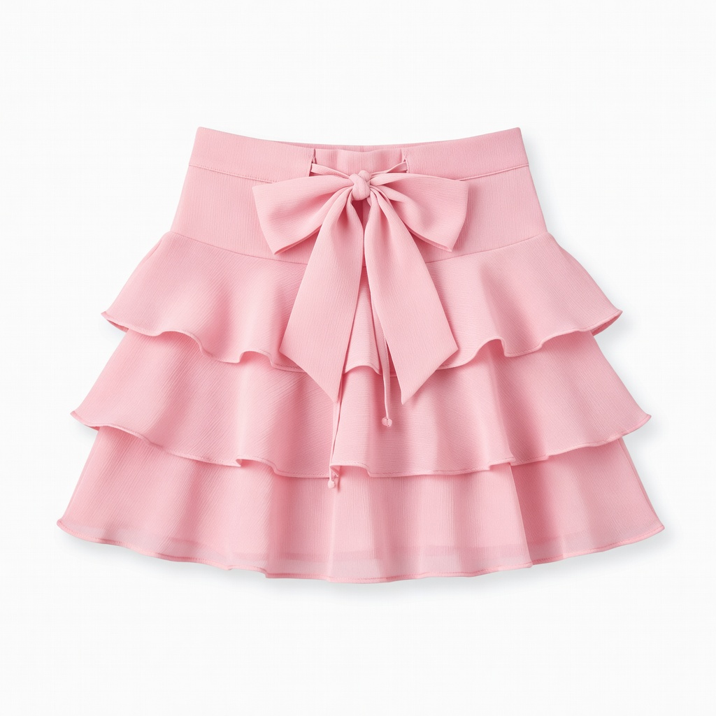 Pink Tiered Mini Skirt