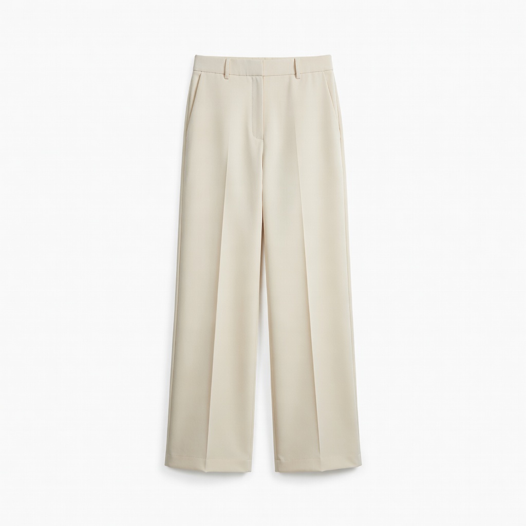 Cream Wide-Leg Trousers
