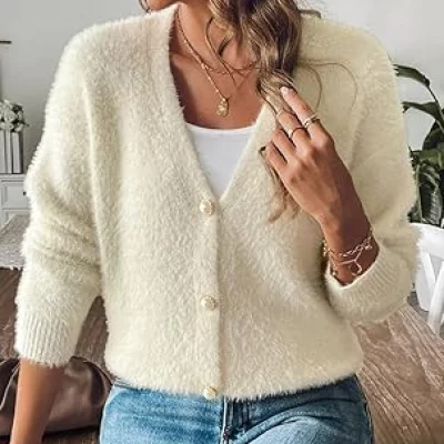 Cárdigan beige afelpado
