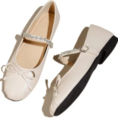 Bailarinas Mary Jane crema