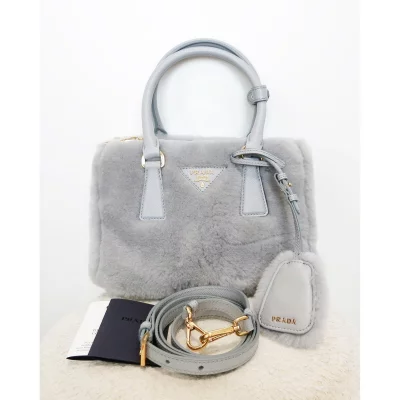 Gray Fuzzy Handbag