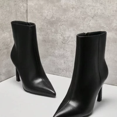 Black Pointed Toe Ankle Boots