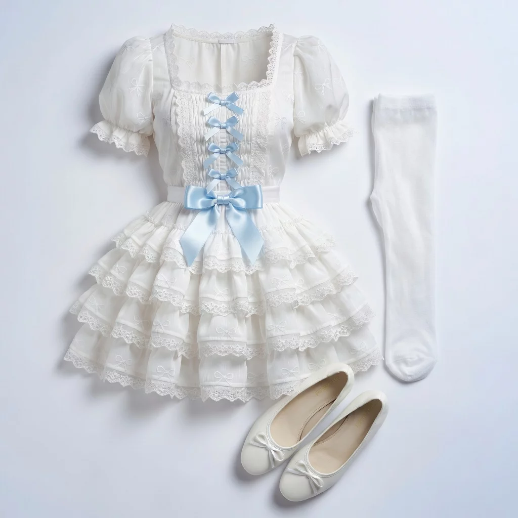 Coquette White Tiered Ruffle Mini Dress